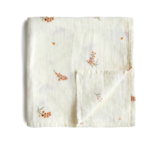 Muslin Swaddle Blanket Organic Cotton (Flowers)