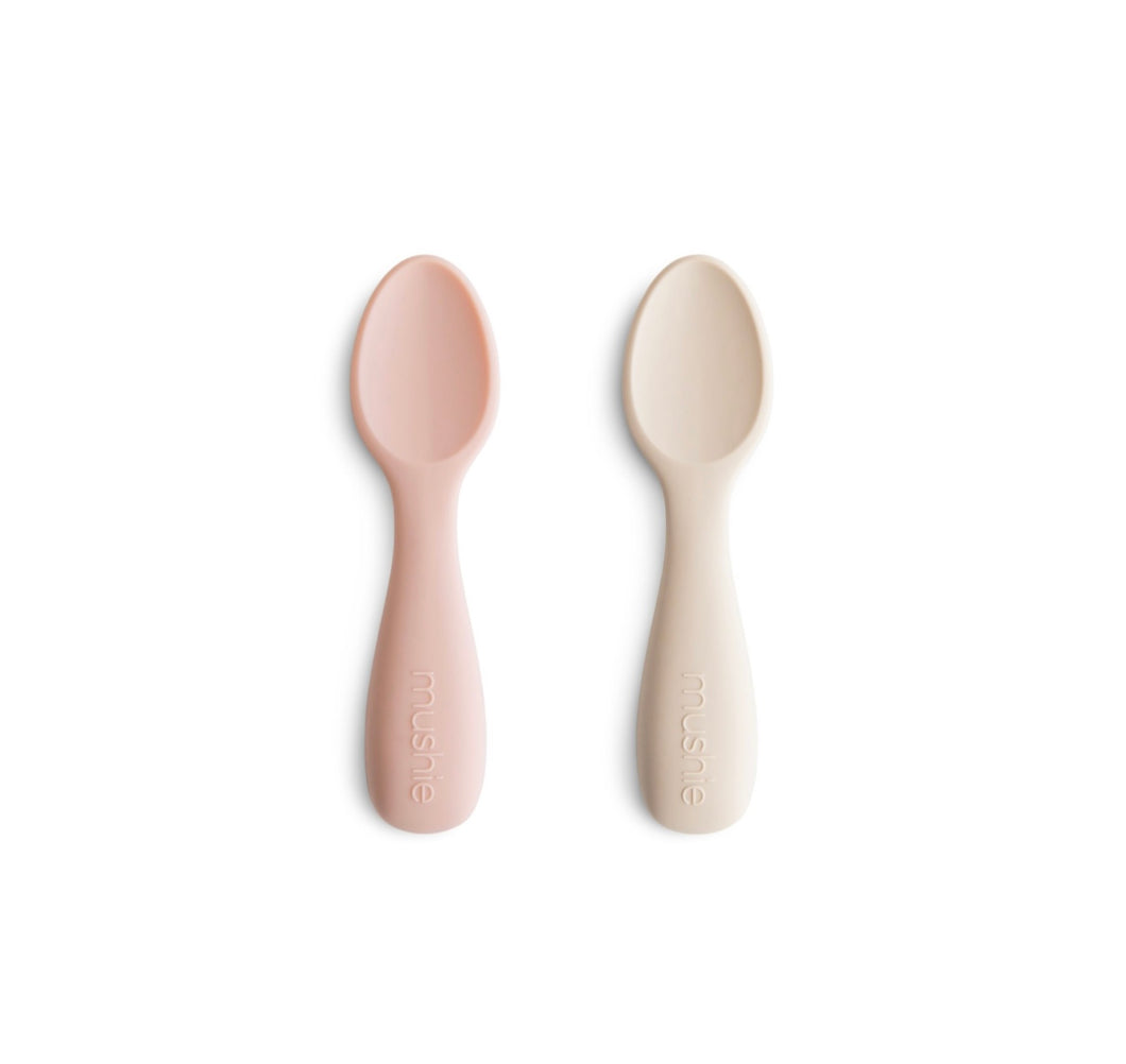 Silicone Toddler Starter Spoons (Blush/Sifting Sand)