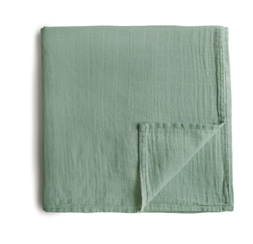 Muslin Swaddle Blanket Organic Cotton(Roman Green)