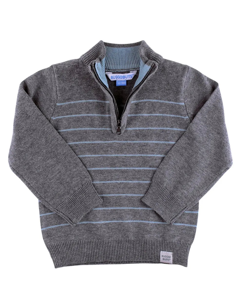 Charcoal Gray Melange Quarter-Zip Sweater