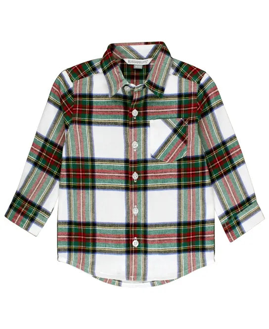 Good Tidings Plaid Long Sleeve Button Down Shirt