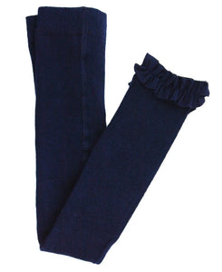 Navy Footless Ruffle Tights Size