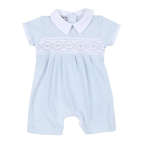 Abby and Alex Smocked Collared Short Playsuit