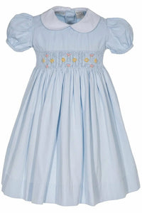 Baby Girl Picque Classic Blue Dress