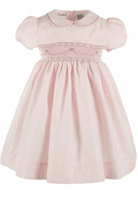 Toddler Girls Elegant Taffeta Pink Short Sleeve Dress