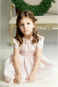 Toddler Girls Elegant Taffeta Pink Short Sleeve Dress
