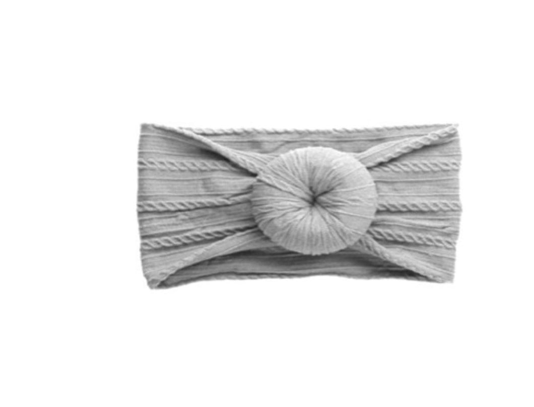Grey Cable Knit Headband