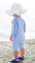 Load image into Gallery viewer, Cornflower Stripe Rash Guard Bodysuit
