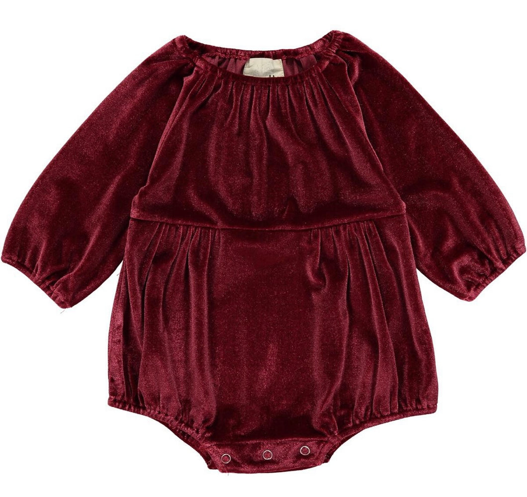 DAISY VELVET BUBBLE - Burgundy