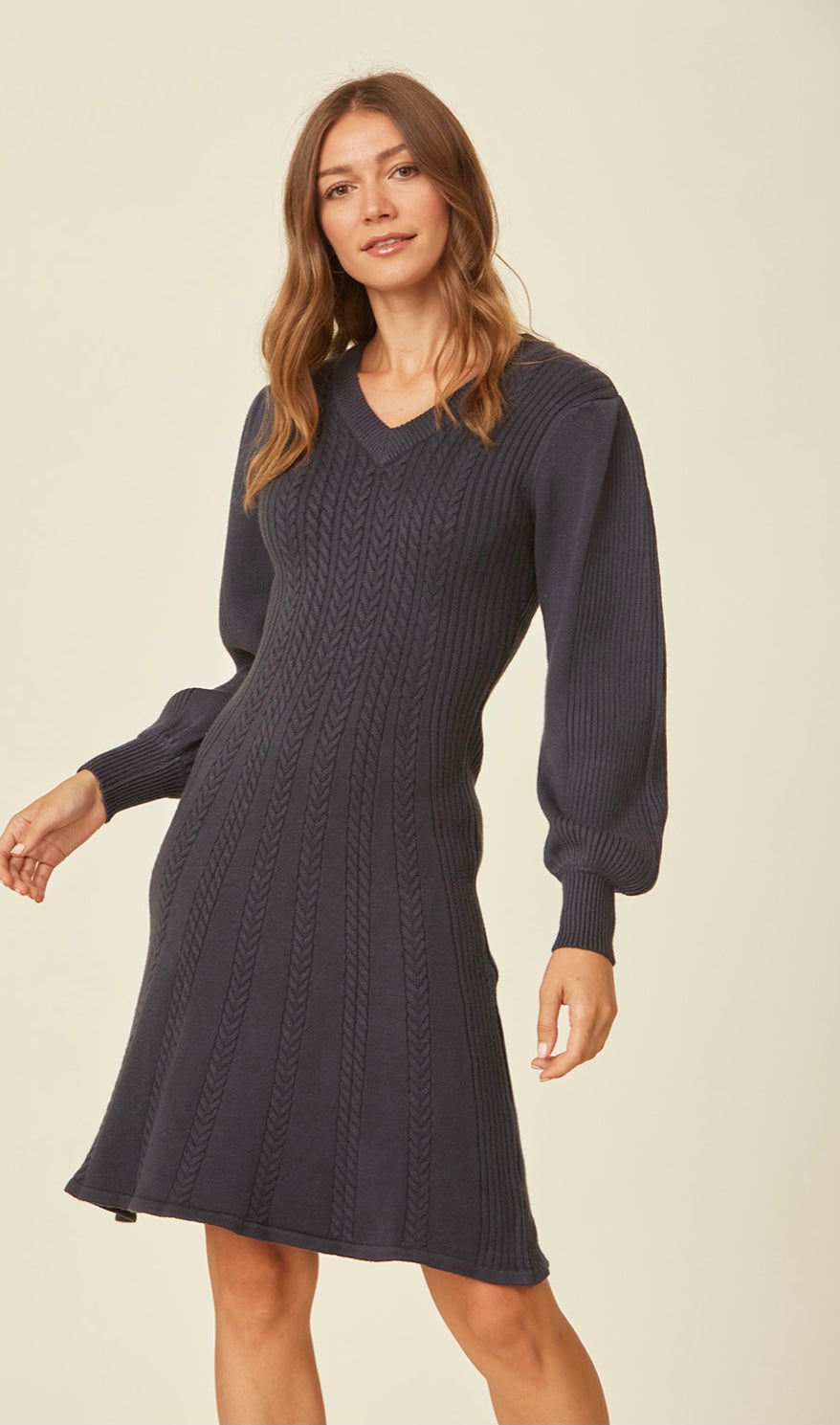 Knit Sweater Dress IW83215 (Oxford Blue)