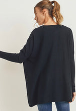 Load image into Gallery viewer, OVERSIZE POCKET SWEATER TOP - BLACK