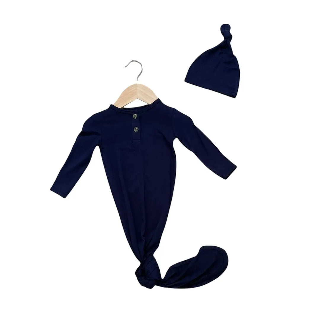Bamboo Knotted Gown & Hat - Navy