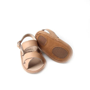 Latte Strappy Leather Sandal