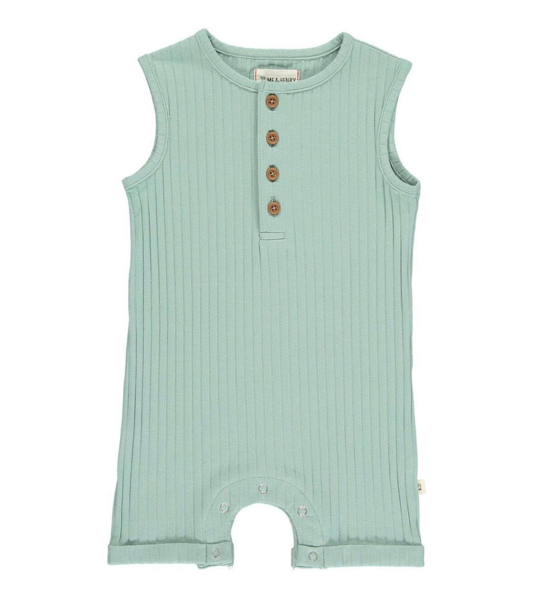 Ribbed henley playsuit (HB1014d)