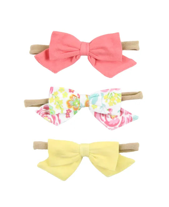 Pretty In Peony 3-Pack Elastic Bow Headband Size One Size