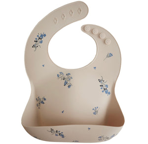 Silicone Baby Bib (Lilac Flowers)