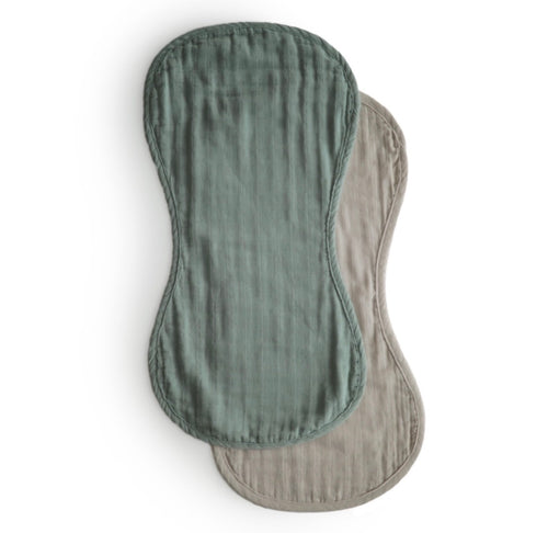 mushie Burp Cloth (Roman Green/Fog)