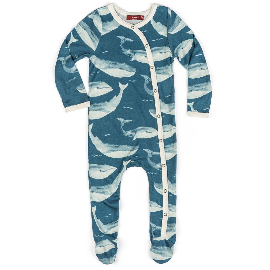 Blue Whale Footed Romper