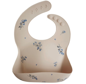 Silicone Baby Bib (Lilac Flowers)