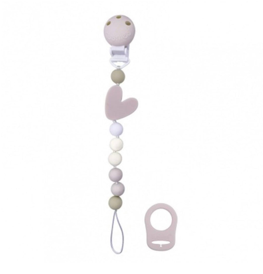 Silibeads Silicone Pacifier Clip (Heart)