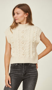 Knit Cropped Sweater IW88005 (Ivory)